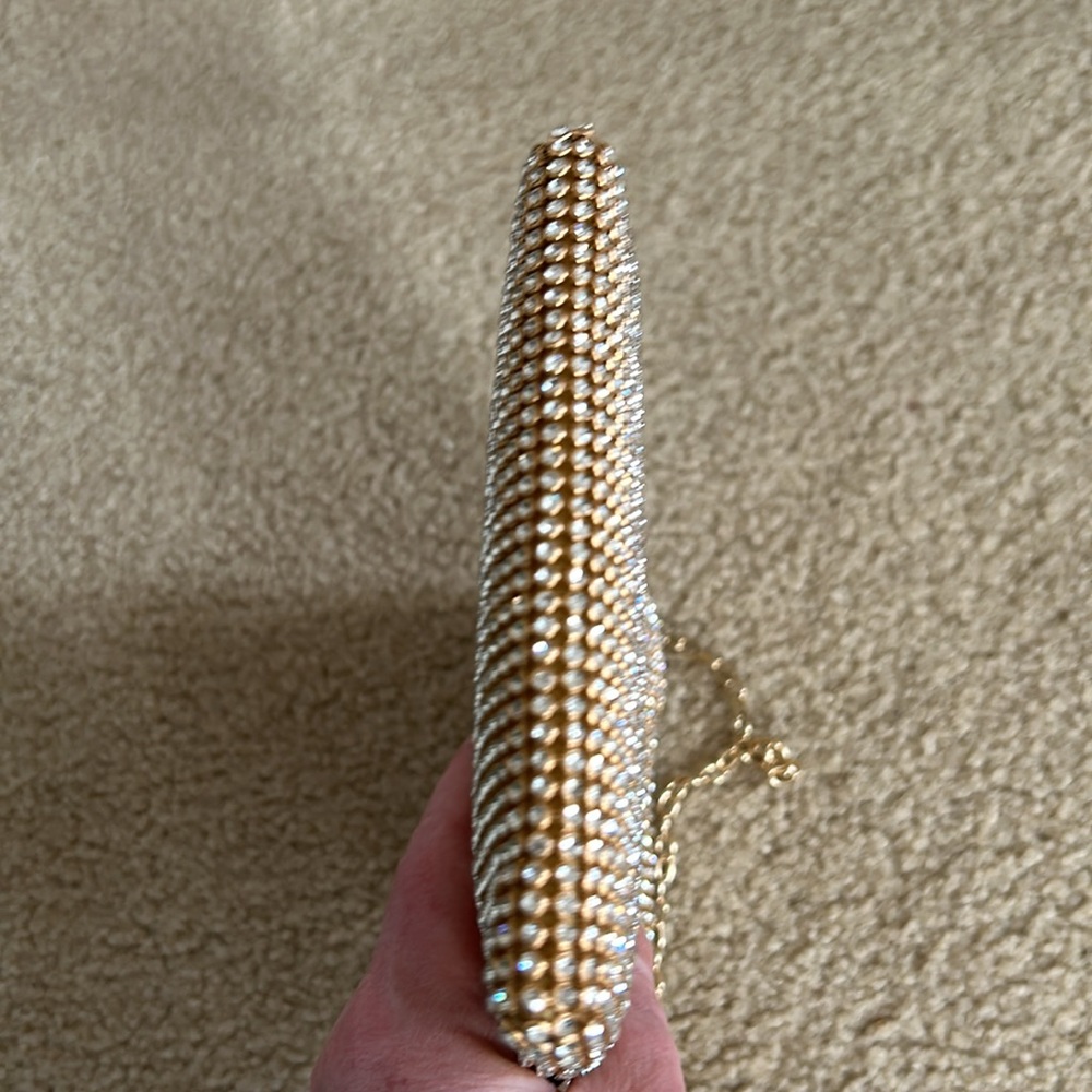 Rectangular Clear Rhinestone Crossbody Evening Bag - image 5